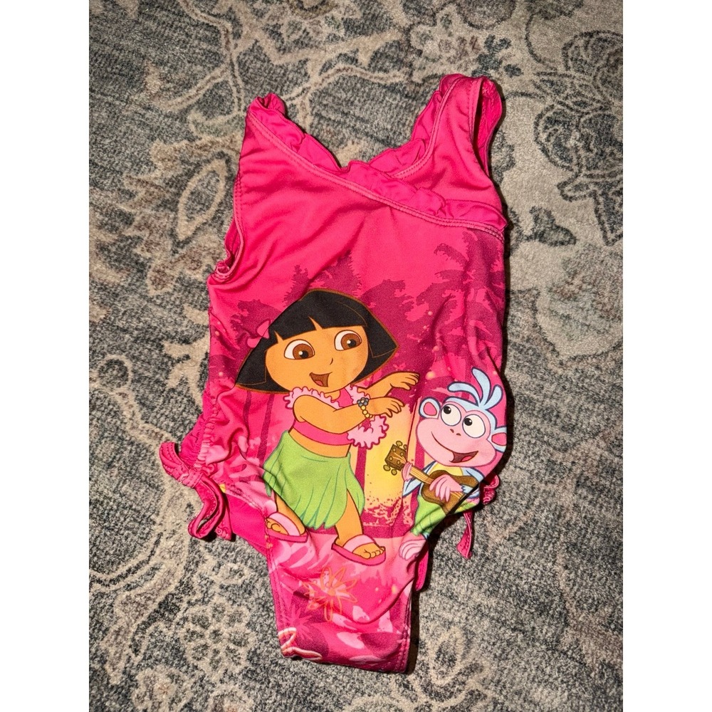 Vintage Dora The Explorer Nick Jr. Pink Swimsuit Y2K